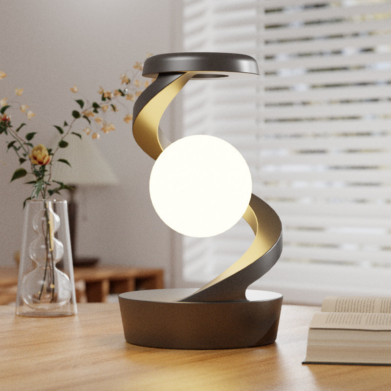 Lampada da scrivania lunare rotante con sensore di ricarica wireless del telefono. Lampade da tavolo di controllo Lampada da tavolo decorativa Piccola lampada da notte Decorazioni per la casa