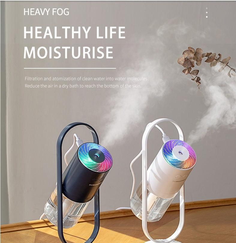 Umidificatore d'aria USB Magic Shadow per la casa con luci notturne di proiezione Creatore di nebbia per auto ad ultrasuoni Mini purificatore d'aria per ufficio