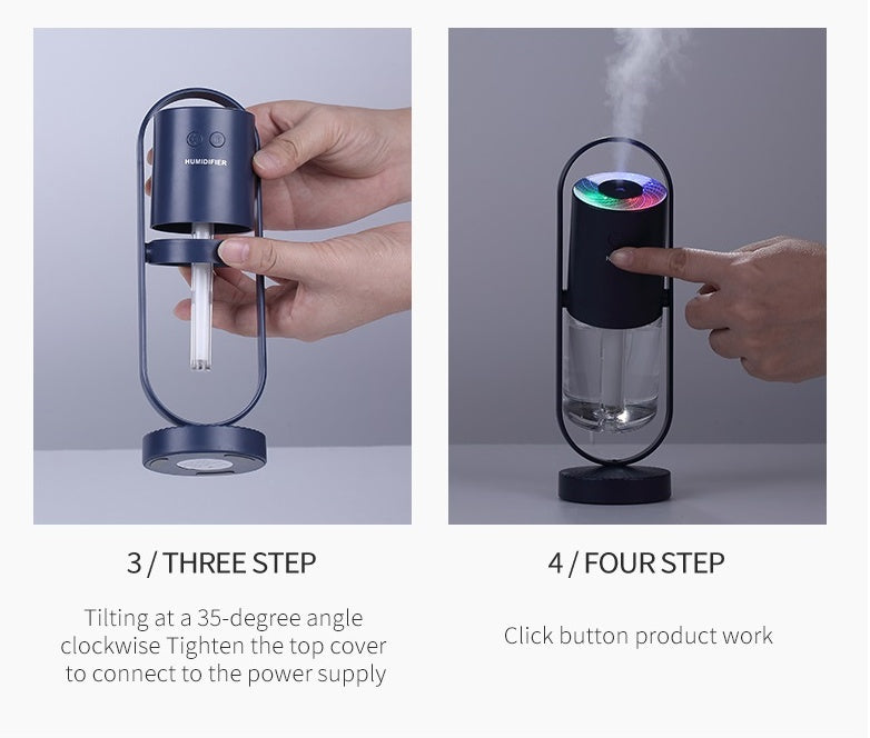 Umidificatore d'aria USB Magic Shadow per la casa con luci notturne di proiezione Creatore di nebbia per auto ad ultrasuoni Mini purificatore d'aria per ufficio