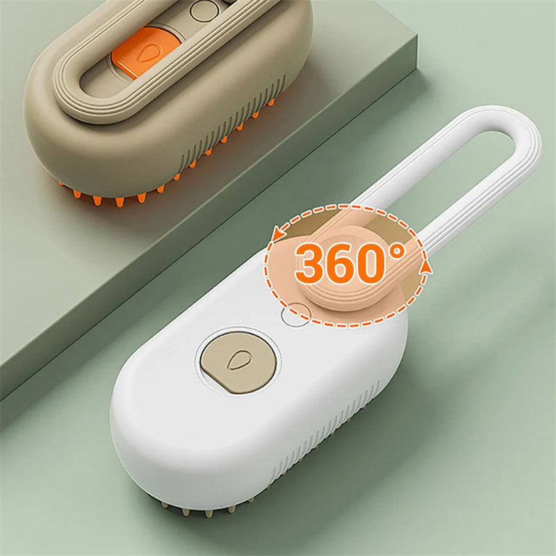 Spazzola a vapore 3 in 1 per gatti e cani- spazzola elettrica con erogazione spray,funzione massaggio e pettine per la rimozione dei peli- accessorioper toelettura animali domestici
